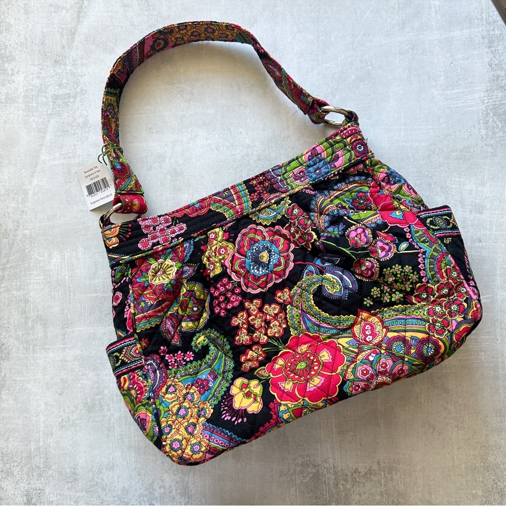 Vera Bradley Reversible Tote Hobo Bag Symphony in Hue. NEW still has tags
